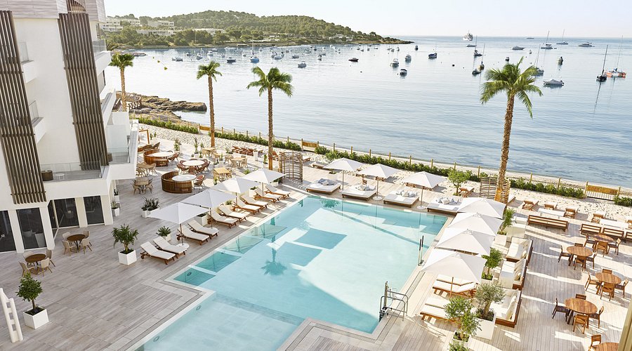 Nobu Hotel Ibiza Bay pool overlooking Talamanca Bay
