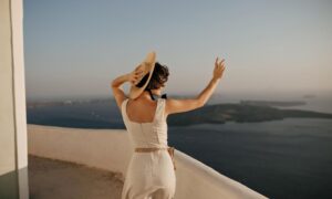 solo traveler in luxury hotel