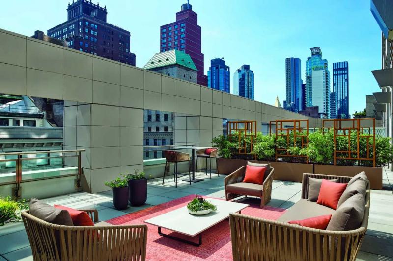 Deluxe Fifth Avenue Terrace Room at The Langham New York with private terrace