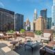 The Plaza Hotel New York top suite terrace with Manhattan skyline views