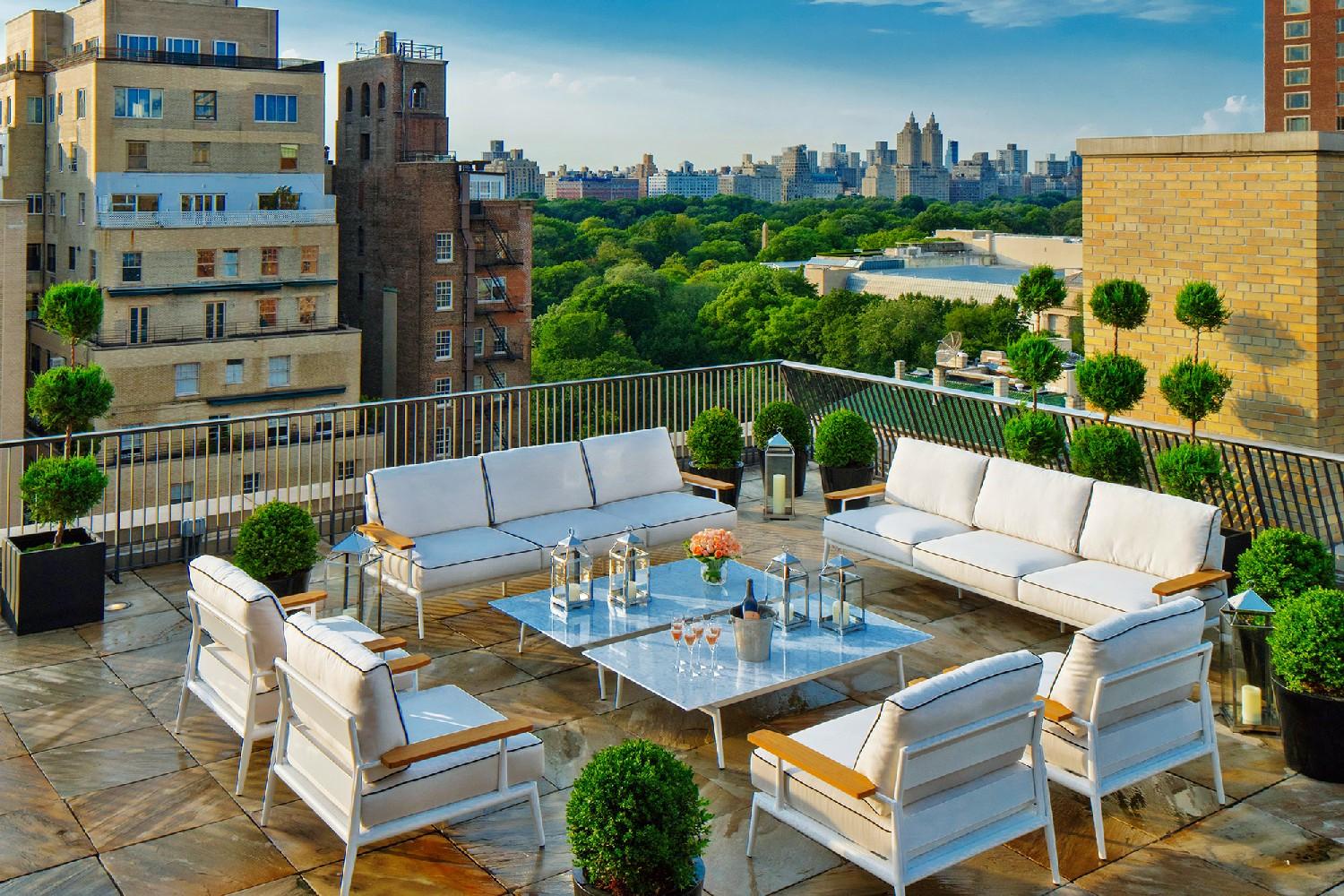 The Mark Penthouse rooftop terrace with New York skyline views
