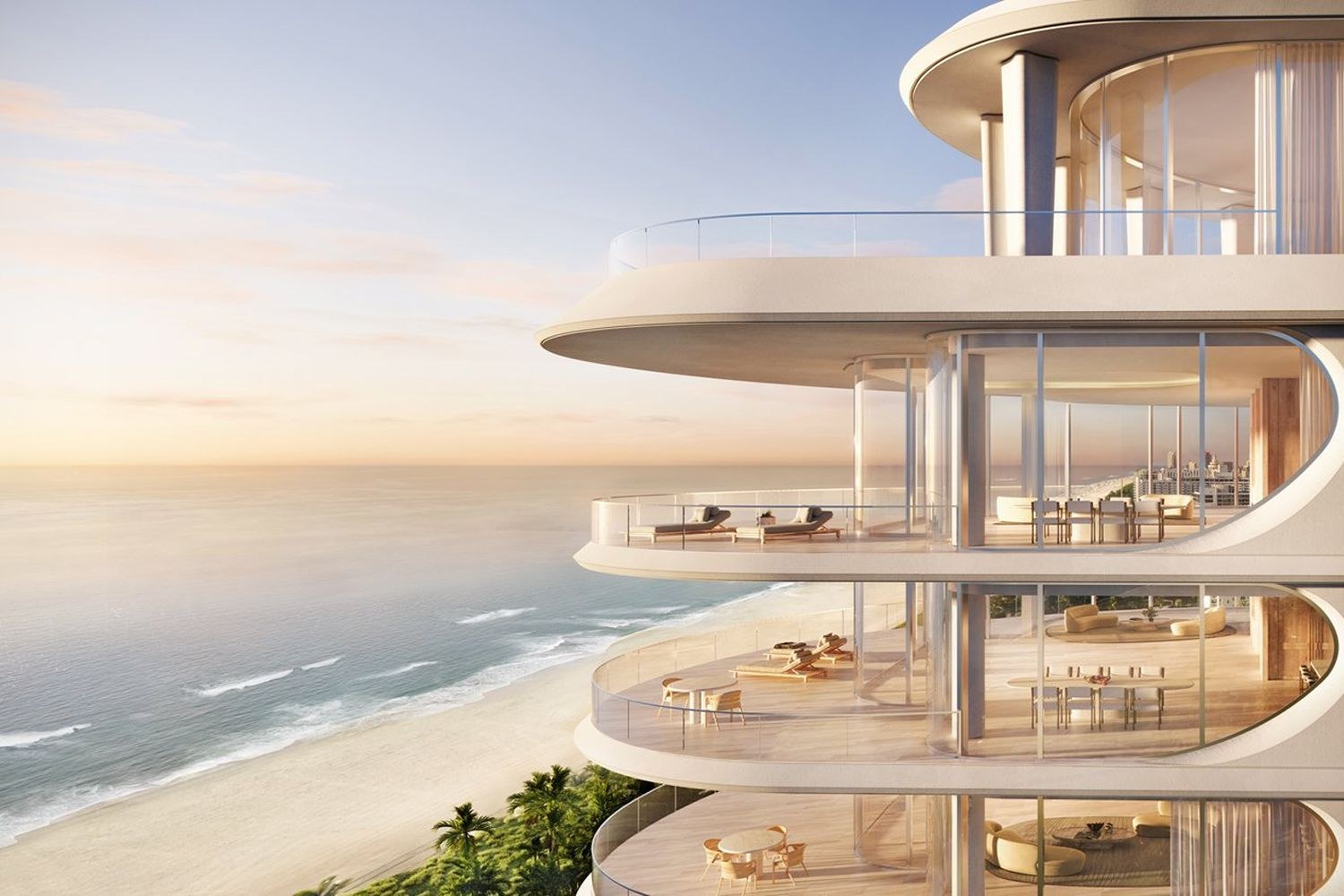 Aman Miami Beach oceanfront architecture for a 2027 luxury hotel opening