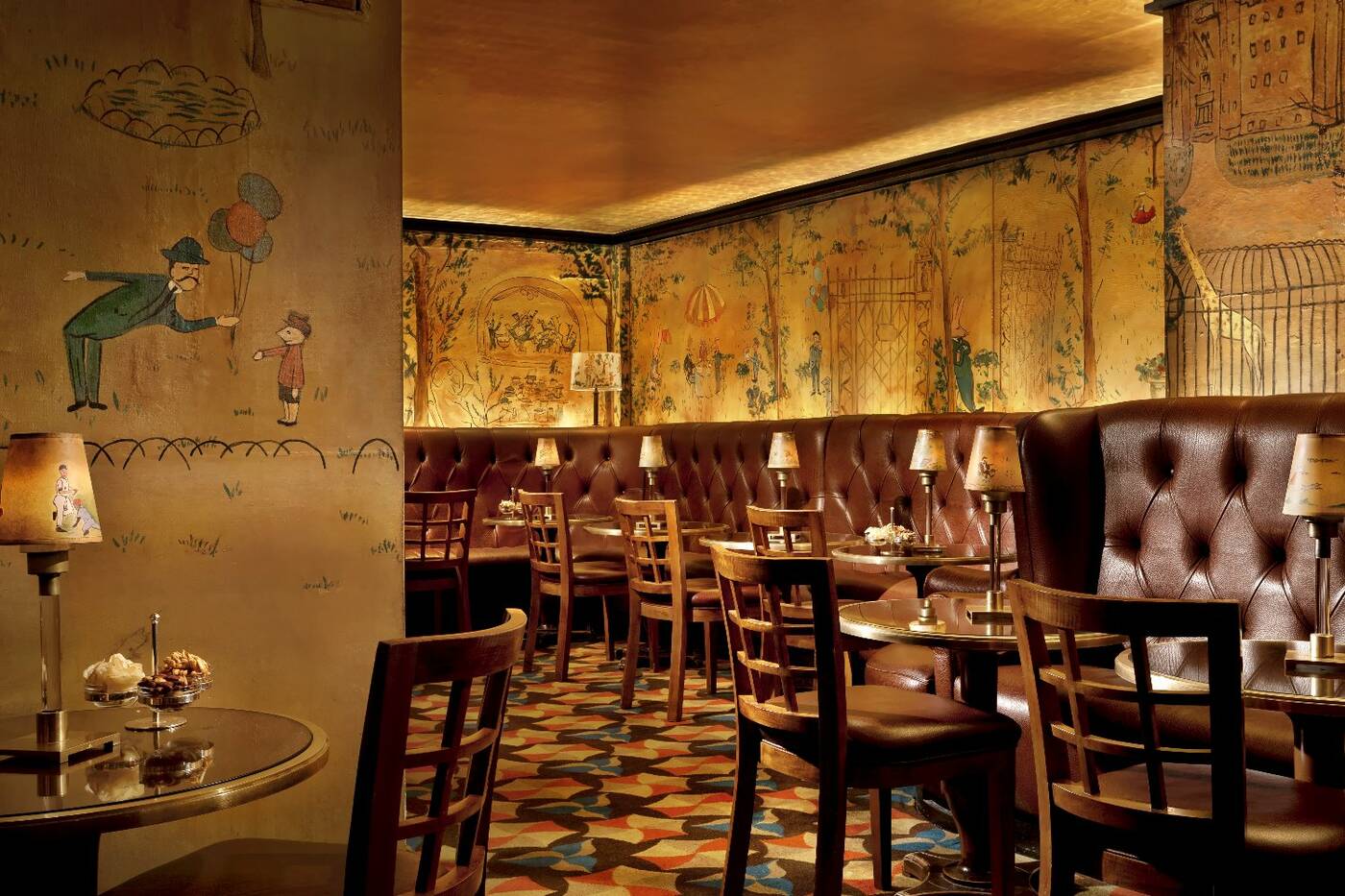 Bemelmans Bar at The Carlyle New York with Ludwig Bemelmans murals and piano bar atmosphere