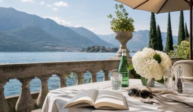 Lake Como shaded luxury terrace for a cool summer stay
