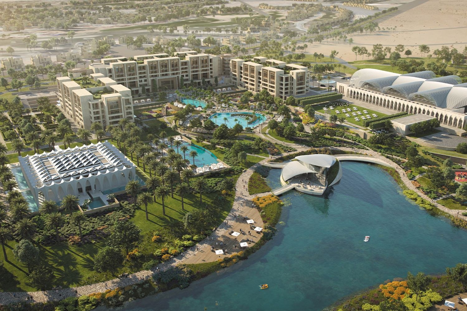 Four Seasons Hotel Luxor resort rendering for a 2027 luxury hotel opening in Egypt