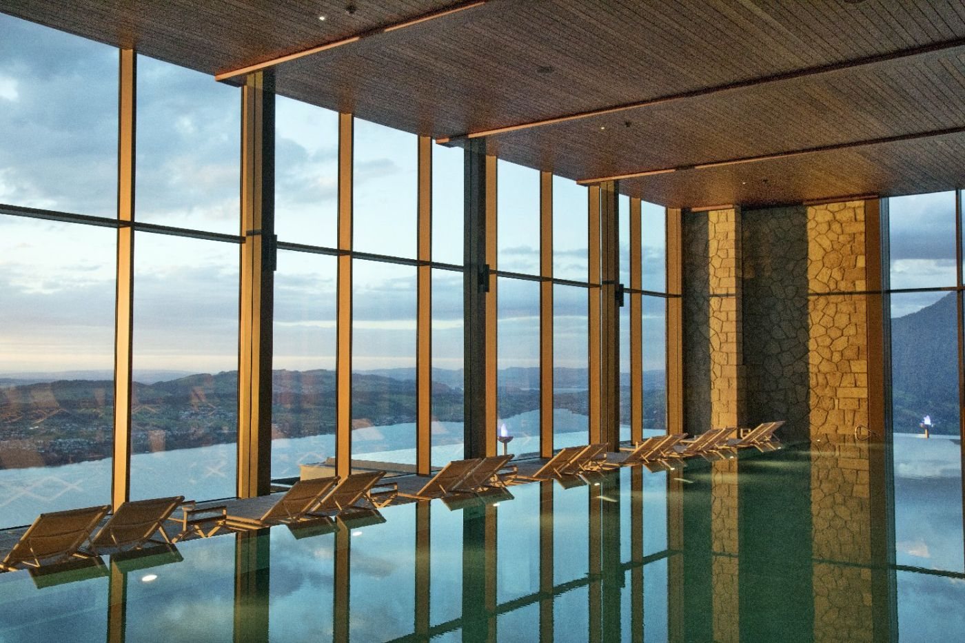Bürgenstock Alpine Spa pool overlooking Lake Lucerne
