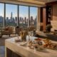 Luxury hotel Club Lounge with breakfast and skyline views