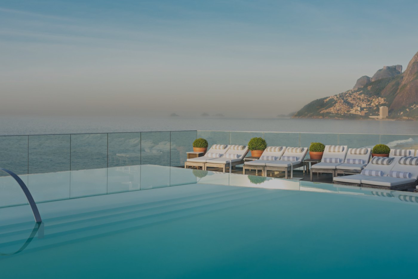 Hotel Fasano Rio rooftop infinity pool overlooking Ipanema and Morro Dois Irmãos