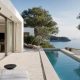 Private luxury villa with a pool overlooking the sea