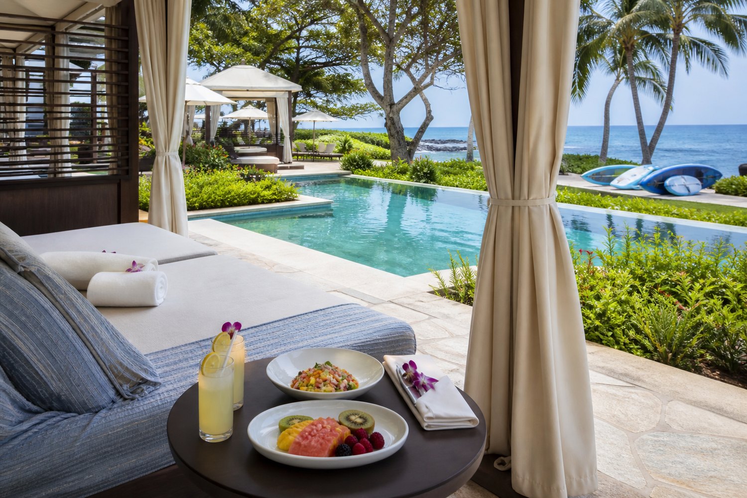 Oceanfront luxury resort experience covered by a resort credit