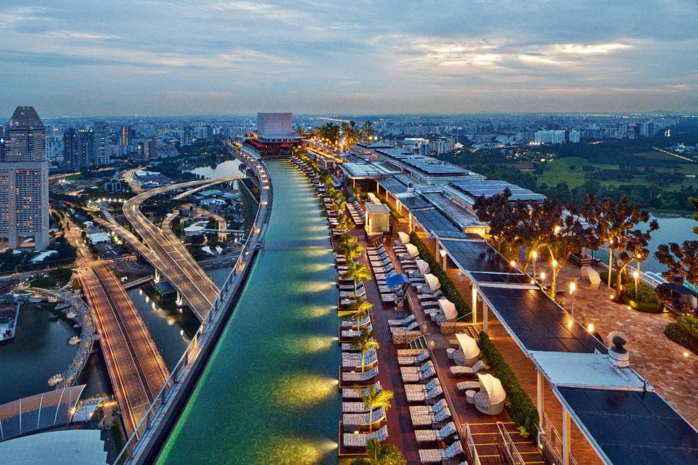 Marina Bay Sands rooftop infinity pool in Singapore
