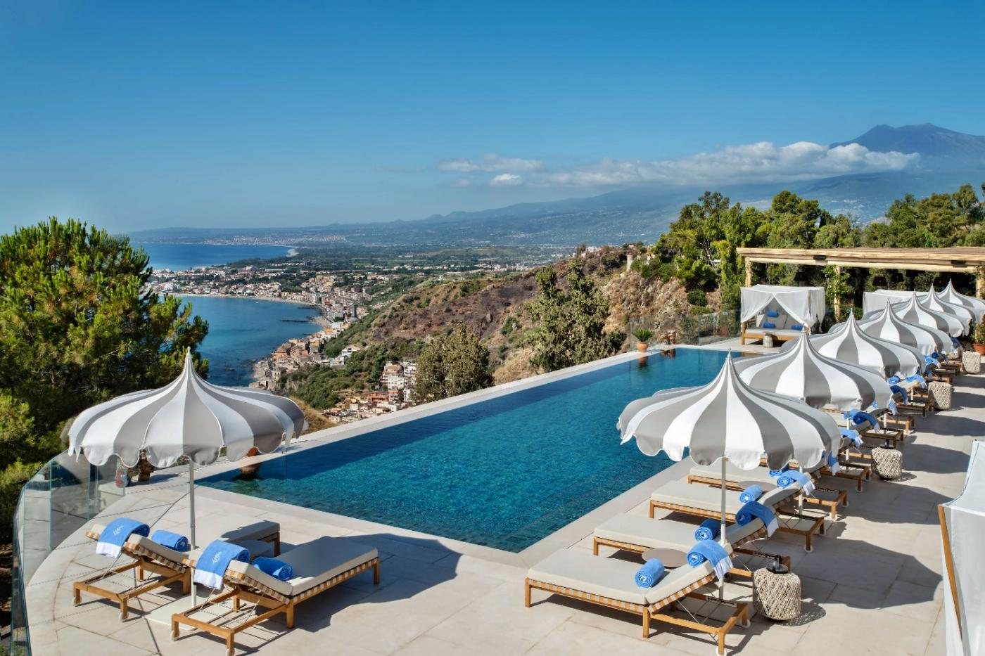 San Domenico Palace infinity pool above the Ionian Sea