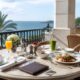 Luxury hotel terrace breakfast illustrating how hotel credit works