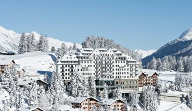 Carlton Hotel St. Moritz exterior in winter