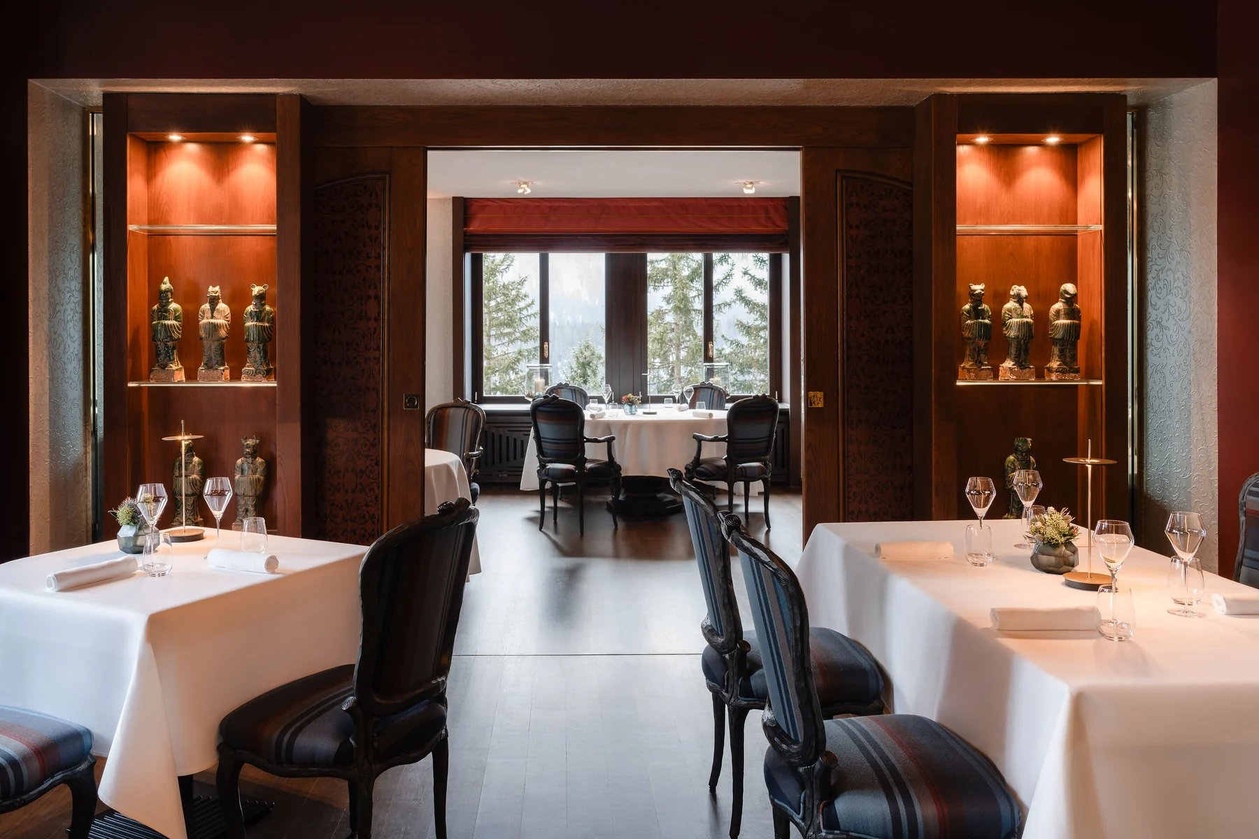Da Vittorio St. Moritz dining room at the Carlton Hotel