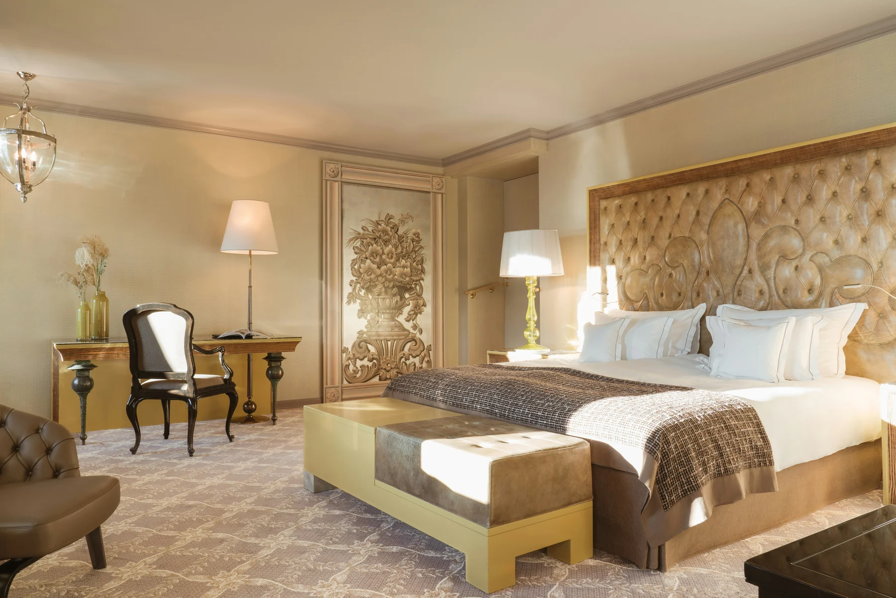 Junior Suite bedroom at Carlton Hotel St. Moritz