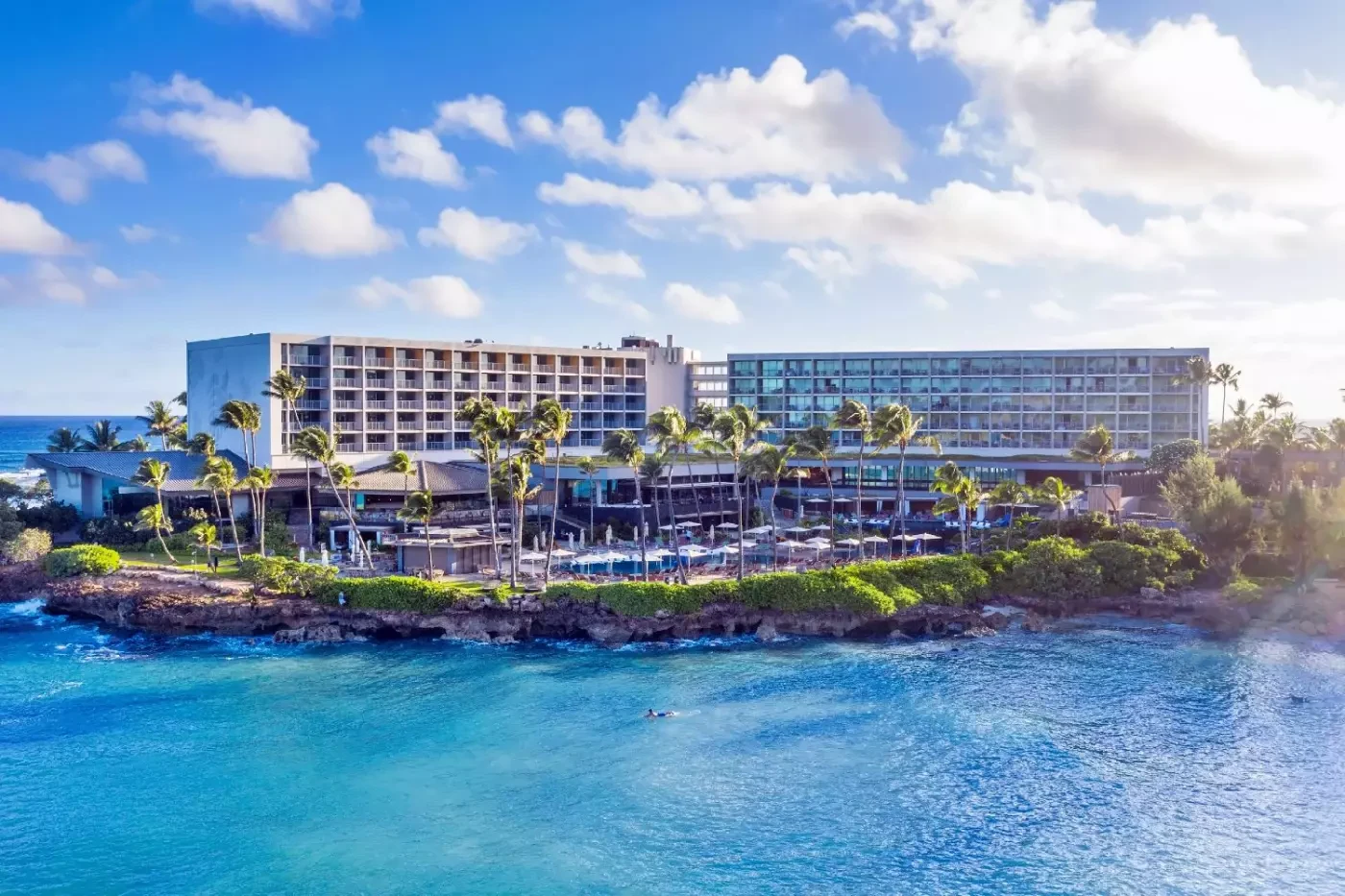 The Ritz-Carlton Oahu Turtle Bay overlooking the Pacific and its coastal grounds