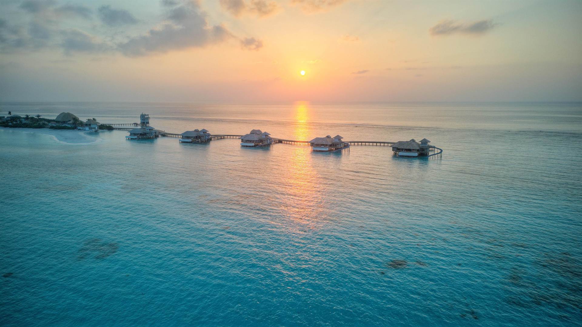 Luxury resort at sunset